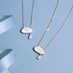 NEW Silver Gold Simple Cloud Shell Pendant Necklace